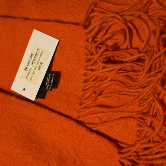 ONE KINGS LANE Solid Cashmere Throw, Orange, Retail Price $295.00US - Picture 8 of 10